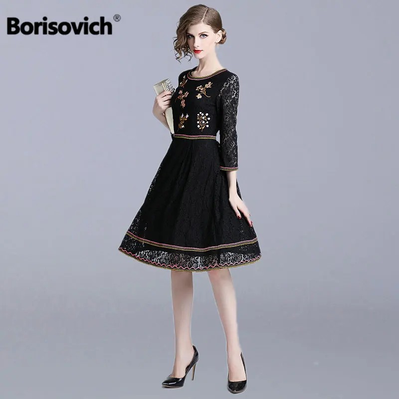 Borisovich Women Casual Black Lace Dress New 2019 Spring Fashion Floral Embroidery Elegant A-line Ladies Party Dresses N460
Borisovich Women Casual Black Lace Dress New 2019 Spring Fashion Floral Embroidery Elegant A-line Ladies Party Dresses N460
