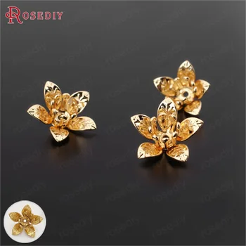 20PCS 13MM height 6MM 24K Gold Color Plated Brass 3D Flowers Beads Caps Diy Jewelry Findings Earrings Accessories Wholesale
20PCS 13MM height 6MM 24K Gold Color Plated Brass 3D Flowers Beads Caps Diy Jewelry Findings Earrings Accessories Wholesale