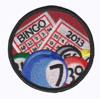 Embroidery Bingo Logo Patches Made of Twill with Merrow Border and PVC backing Welcome customized MOQ50pcs free shipping