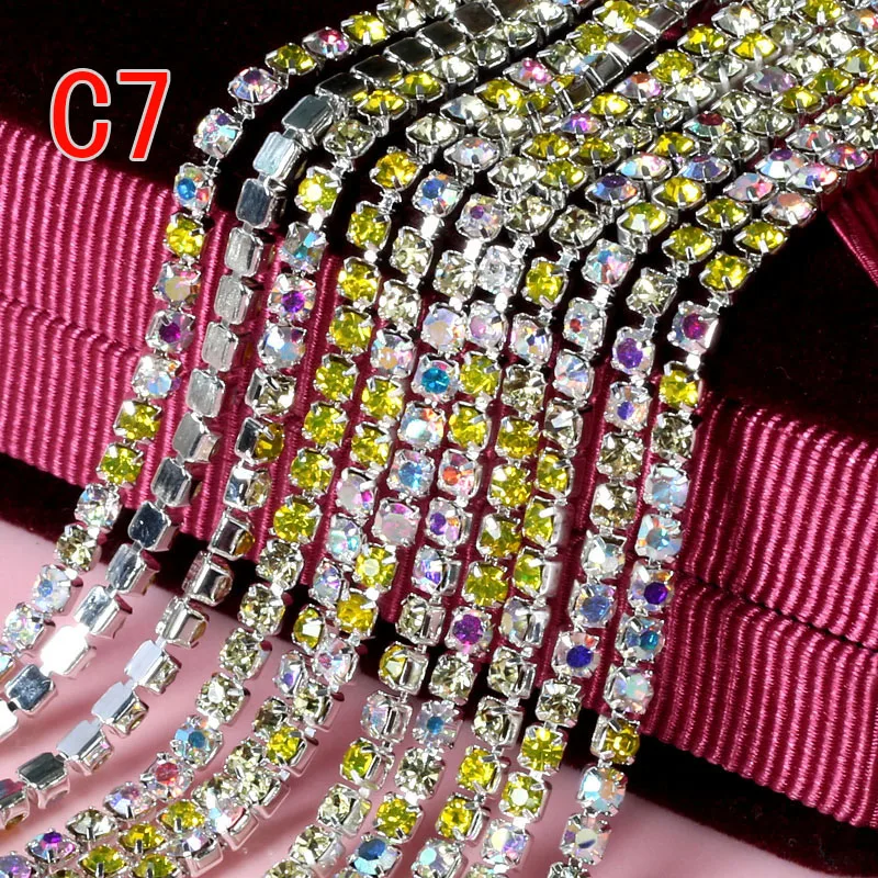 2mm 10yards/roll crystal rhinestone chain trimming Factory sales DIY garment accessories
2mm 10yards/roll crystal rhinestone chain trimming Factory sales DIY garment accessories
