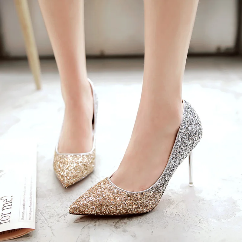 New 2017 Spring And Autumn Pointed Toe High Heels Stilettos Silver Gold Stylish Female Pump Wedding Bridal Shoes Ladies New 2017 Spring And Autumn Pointed Toe High Heels Stilettos Silver Gold Stylish Female Pump Wedding Bridal Shoes Ladies<br><br>Aliexpress
