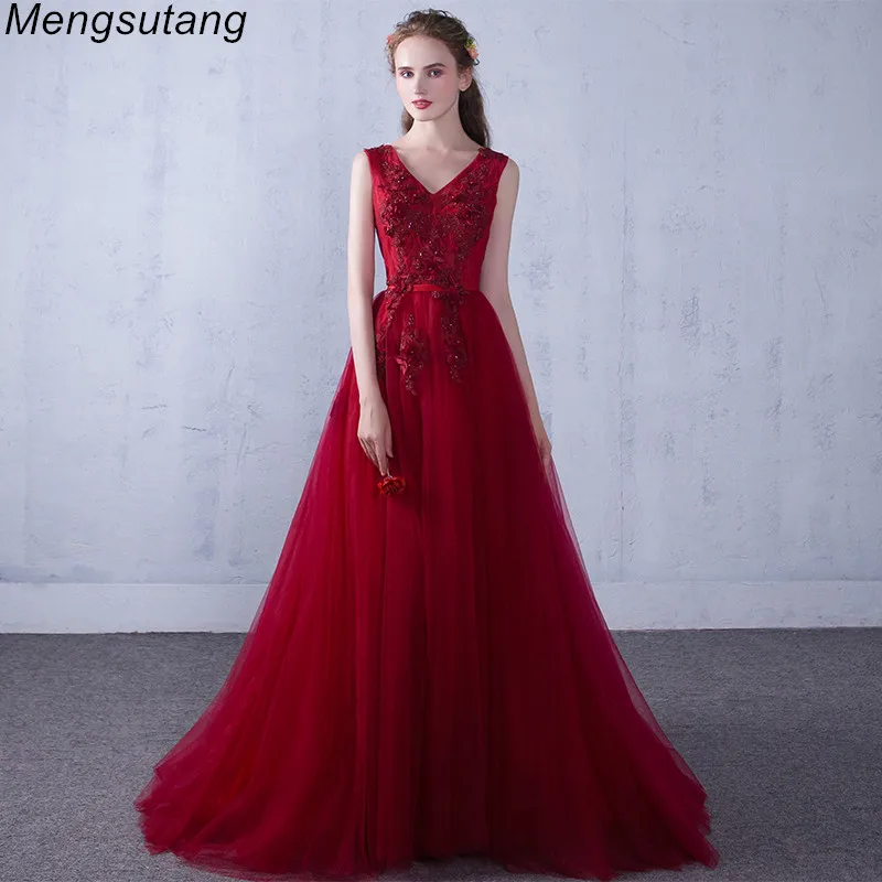 Robe de soiree New Wine red V-Neck lace up sleeveless Elegant Beading evening Dresses vestido de festa Party Dress Prom Dresses 
Robe de soiree New Wine red V-Neck lace up sleeveless Elegant Beading evening Dresses vestido de festa Party Dress Prom Dresses