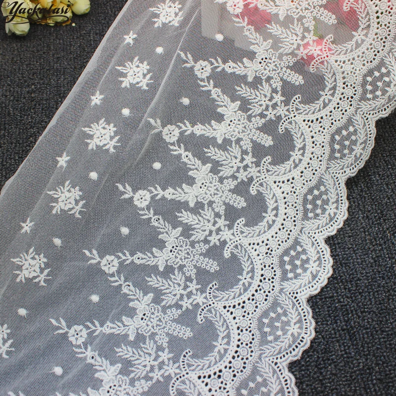 YACKALASI Cotton Lace Embroidered Appliqued 3D Floral Soft Tulle Mesh Lace Fabrics White and Black Scalloped Sewing Trim 26CM
YACKALASI Cotton Lace Embroidered Appliqued 3D Floral Soft Tulle Mesh Lace Fabrics White and Black Scalloped Sewing Trim 26CM