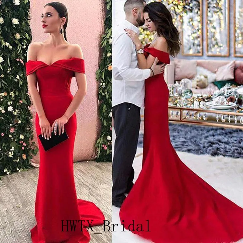 Sexy Red Mermaid Evening Dress 2019 Boat Neck Off The Shoulder Satin Cheap Formal Dresses Evening Gown Prom Wear Robe de soiree
Sexy Red Mermaid Evening Dress 2019 Boat Neck Off The Shoulder Satin Cheap Formal Dresses Evening Gown Prom Wear Robe de soiree