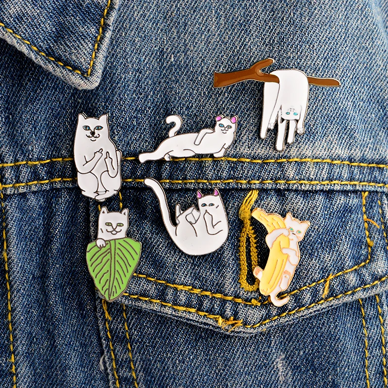 6PCS/SET Funny Cat Middle Finger cat enamel pins Hard enamel lapel pins Badges Brooches Cat pins Backpack Hats Accessories
6PCS/SET Funny Cat Middle Finger cat enamel pins Hard enamel lapel pins Badges Brooches Cat pins Backpack Hats Accessories