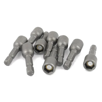 THGS Magnetic Nut Driver Set 8mm 5/16" Socket Adapter Hex Drill Bit 9 Pcs
