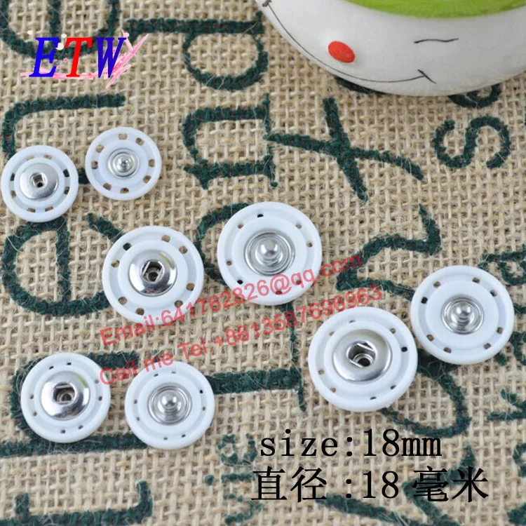 wholesaler 50 Sets/lot Size 18MM White Plastic with Copper Metal Snap Buttons For Clother Bag Free Shipping
wholesaler 50 Sets/lot Size 18MM White Plastic with Copper Metal Snap Buttons For Clother Bag Free Shipping