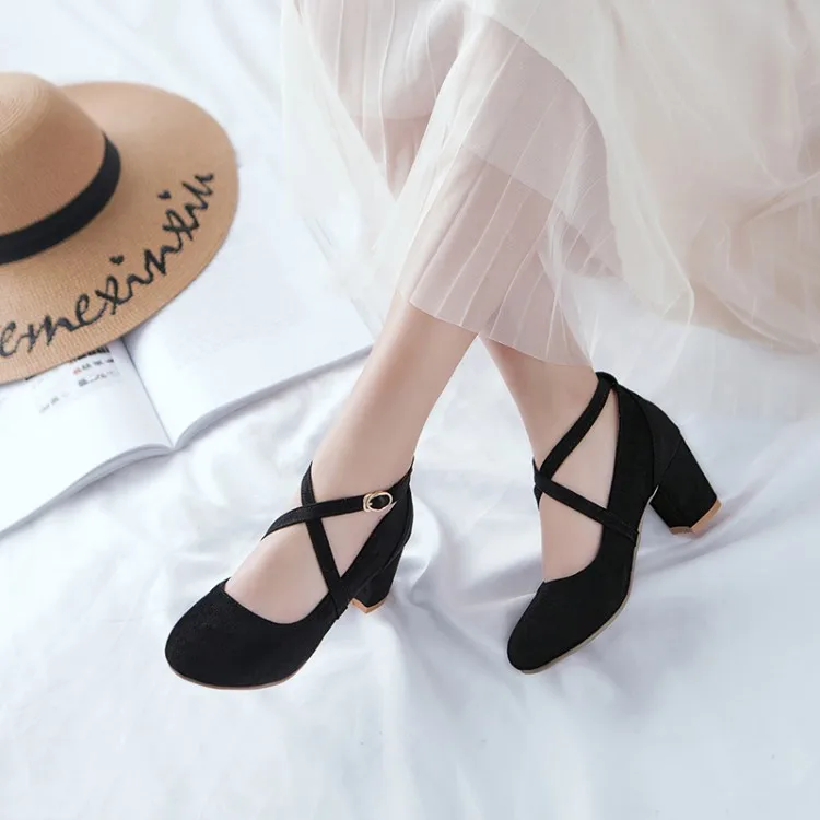 PXELENA Chunky Square High Heel Shoes Women Round Toe Faux Suede Rome Cross tied Gladiator Pumps Ladies Footwear Female Plus SZ
PXELENA Chunky Square High Heel Shoes Women Round Toe Faux Suede Rome Cross tied Gladiator Pumps Ladies Footwear Female Plus SZ
