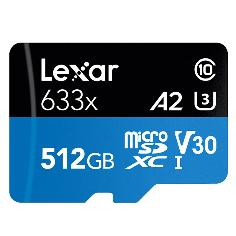 

Lexar 512GB micro sd Card 633x microSDXC UHS-I Memory cards Max 100M/s Class10 A2 for 1080p full-HD 3D and 4K video