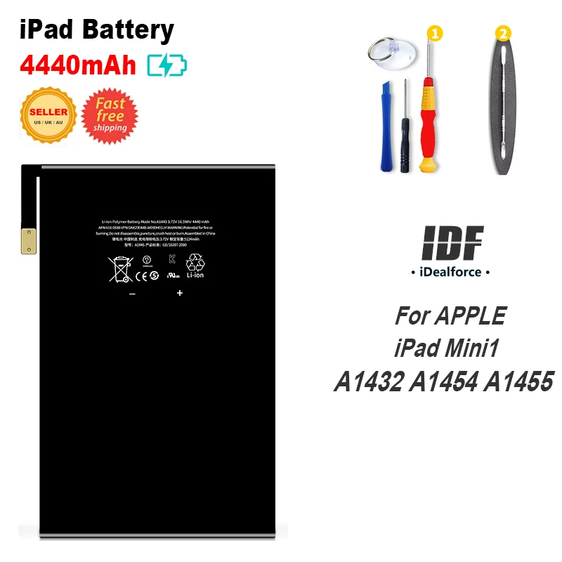 Customized Internal Li-ion Battery Replacement For iPAD Mini 1 A1432 A1454 A1455 (4440mAh) / Model IPADMINI1 iPad MINI1
Customized Internal Li-ion Battery Replacement For iPAD Mini 1 A1432 A1454 A1455 (4440mAh) / Model IPADMINI1 iPad MINI1