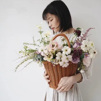 Handmade Rattan Woven Bag Braided Hollow Out Beach Basket Straw Tote Handbag Fashion Top-Handle Storage Organizer Bags Women
Handmade Rattan Woven Bag Braided Hollow Out Beach Basket Straw Tote Handbag Fashion Top-Handle Storage Organizer Bags Women
