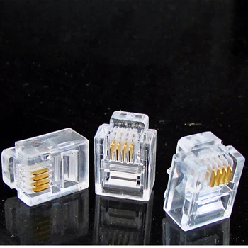 100Pcs Crystal Head RJ11 6P4C Modular Plug Gold Plated Network Connectors
100Pcs Crystal Head RJ11 6P4C Modular Plug Gold Plated Network Connectors