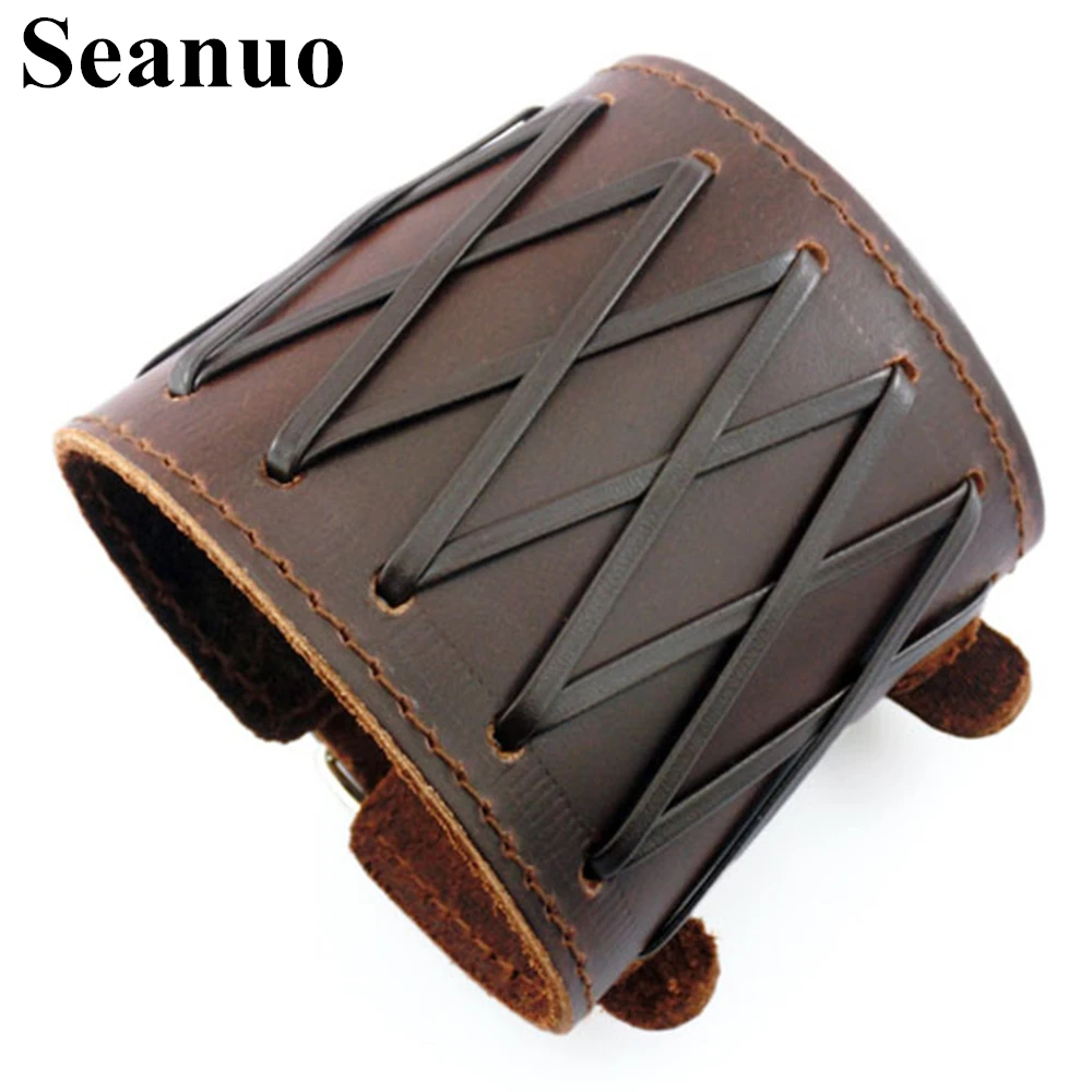Seanuo 7CM Wide Double Buckle Belt Leather Bracelet Men Fashion Rope Woven Wristband Cuff Bracelet Punk Male Biker Bracelets
Seanuo 7CM Wide Double Buckle Belt Leather Bracelet Men Fashion Rope Woven Wristband Cuff Bracelet Punk Male Biker Bracelets