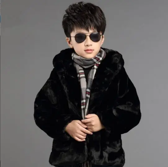 Thick Winter children jackets Boys Girls Coat Mink fur coat Faux Fur Overcoat Kids Outerwear Cotton Baby Boy Snowsuit F3 | Детская