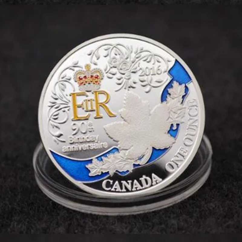 1 pcs The Queen Elizabeth 90th birthday coins silver plated colored 40 mm souvenir home decoration coin
1 pcs The Queen Elizabeth 90th birthday coins silver plated colored 40 mm souvenir home decoration coin
