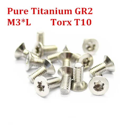 50pcs/lot Pure Titanium countersunk head torx screw Ti GR2 ISO14581 M3*6/8/10/12/14/16/20
50pcs/lot Pure Titanium countersunk head torx screw Ti GR2 ISO14581 M3*6/8/10/12/14/16/20
