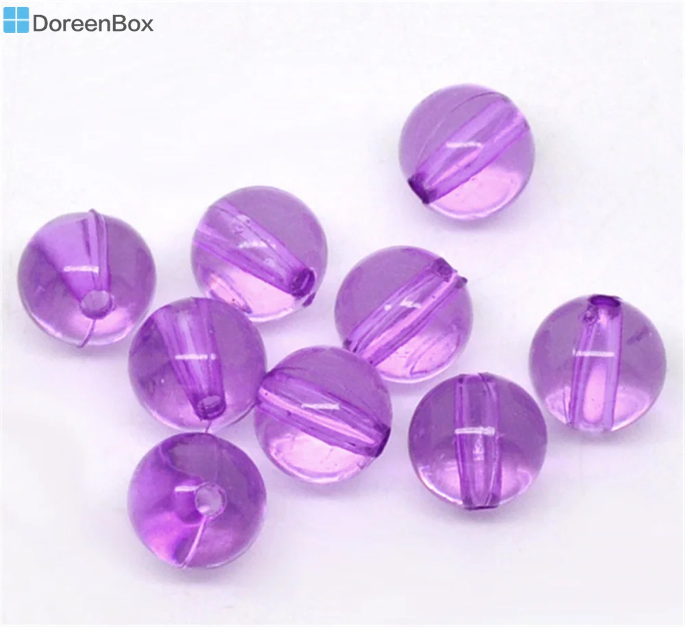 Doreen Box hot-200 шт фиолетовые акриловые Круглые бусины 8 мм диаметр (B11328) | Украшения и