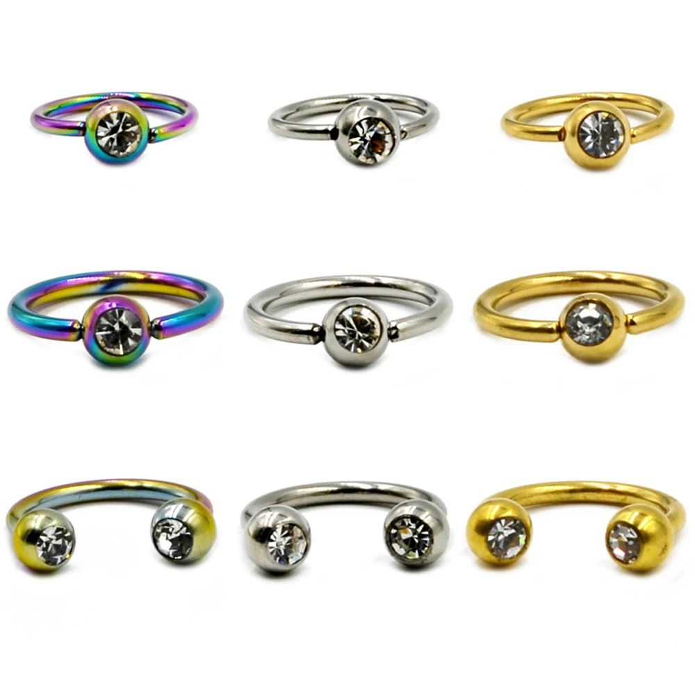 Showlove-1 Piece Surgical Steel CZ Gem Earring Circular Barbell Horseshoe Ring Ear Cartilage Septum Nose Piercing Body Jewelry
Showlove-1 Piece Surgical Steel CZ Gem Earring Circular Barbell Horseshoe Ring Ear Cartilage Septum Nose Piercing Body Jewelry