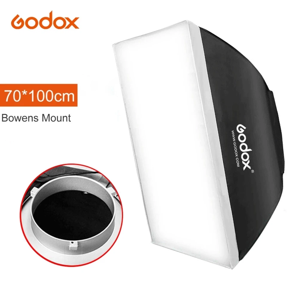 Godox 70 x 100cm 27.5"x 39" Speedlite Studio Strobe Flash Photo Reflective Softbox Soft Box Diffuser for Bowens Mount
Godox 70 x 100cm 27.5"x 39" Speedlite Studio Strobe Flash Photo Reflective Softbox Soft Box Diffuser for Bowens Mount