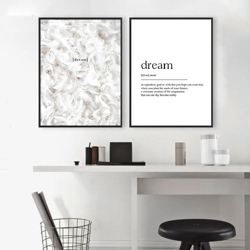 Scandinavian Posters Feathers Dream Definition Wall Art Quote Canvas Painting Minimalist Wall Picture Unframed
Scandinavian Posters Feathers Dream Definition Wall Art Quote Canvas Painting Minimalist Wall Picture Unframed