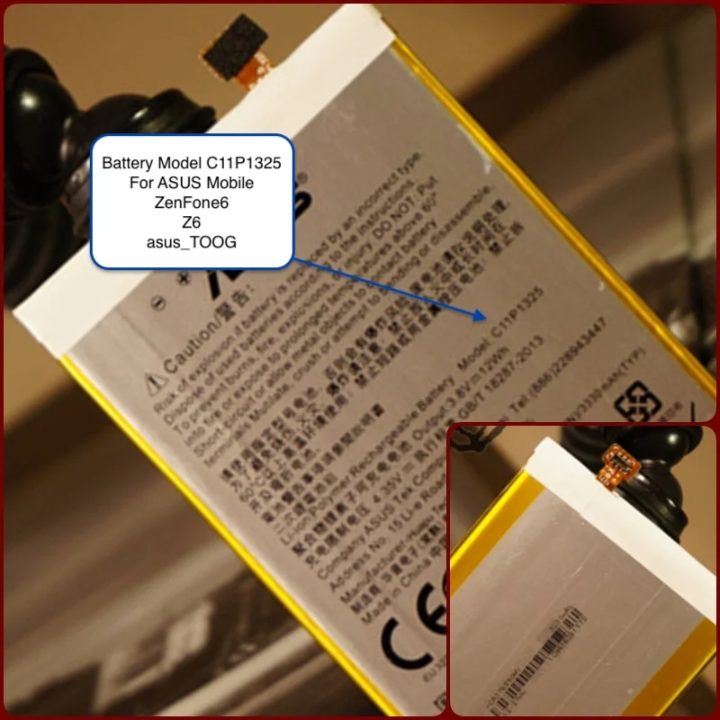 Battery suitable for ASUS mobile with battery model C11P1325 for Zenfone 6 Z002 A600CG T00G
Battery suitable for ASUS mobile with battery model C11P1325 for Zenfone 6 Z002 A600CG T00G