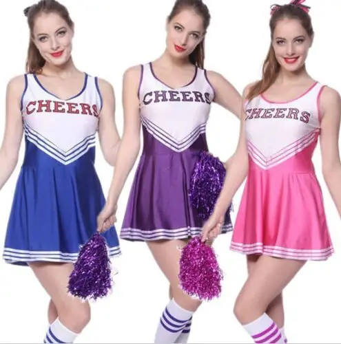 High School Girl Cheerleader Costume Cheer Uniform Cheerleading Dress Blue Black Pink Purple
High School Girl Cheerleader Costume Cheer Uniform Cheerleading Dress Blue Black Pink Purple