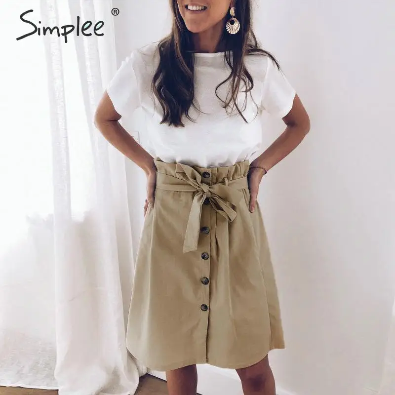 Simplee Vintage A-line ruffled women skirts Elegant high waist button summer casual female skirts Korean shases ladies skirts
Simplee Vintage A-line ruffled women skirts Elegant high waist button summer casual female skirts Korean shases ladies skirts