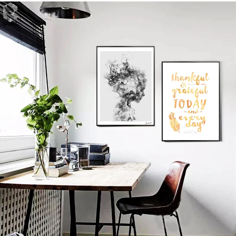 Smoke Portrait Canvas Posters and Prints, Wall art Gold Quotes Painting Picture for Living Room Scandivanian letter Home Decor
Smoke Portrait Canvas Posters and Prints, Wall art Gold Quotes Painting Picture for Living Room Scandivanian letter Home Decor