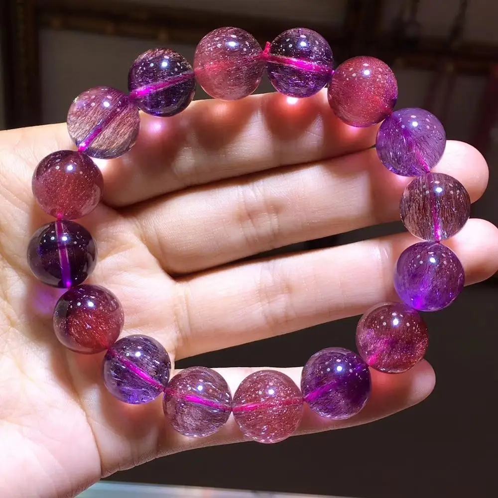Certificate Natural Super Seven 7 Colorful Rutilated Quartz Crystal Round Beads Bracelet 14.5mm Women Men AAAAAA Jewelry
Certificate Natural Super Seven 7 Colorful Rutilated Quartz Crystal Round Beads Bracelet 14.5mm Women Men AAAAAA Jewelry