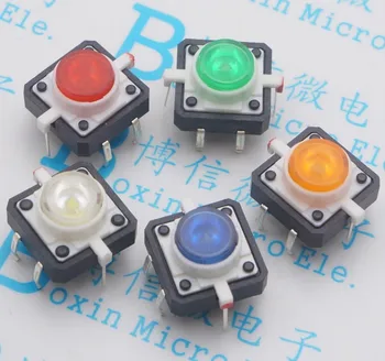 20PCS/LOT Tactile Push Button Switch Momentary Tact 12X12X7.0mm With LED lights (Red, yellow, blue, green, white) Each 4pcs
20PCS/LOT Tactile Push Button Switch Momentary Tact 12X12X7.0mm With LED lights (Red, yellow, blue, green, white) Each 4pcs