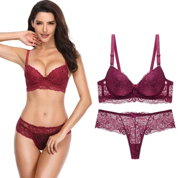 New Push Up Bra Set 3/4 Cup Sexy Lace Embroidery Bra and Thong Underwear Women Brief Set Female Bralette Underclothes
New Push Up Bra Set 3/4 Cup Sexy Lace Embroidery Bra and Thong Underwear Women Brief Set Female Bralette Underclothes