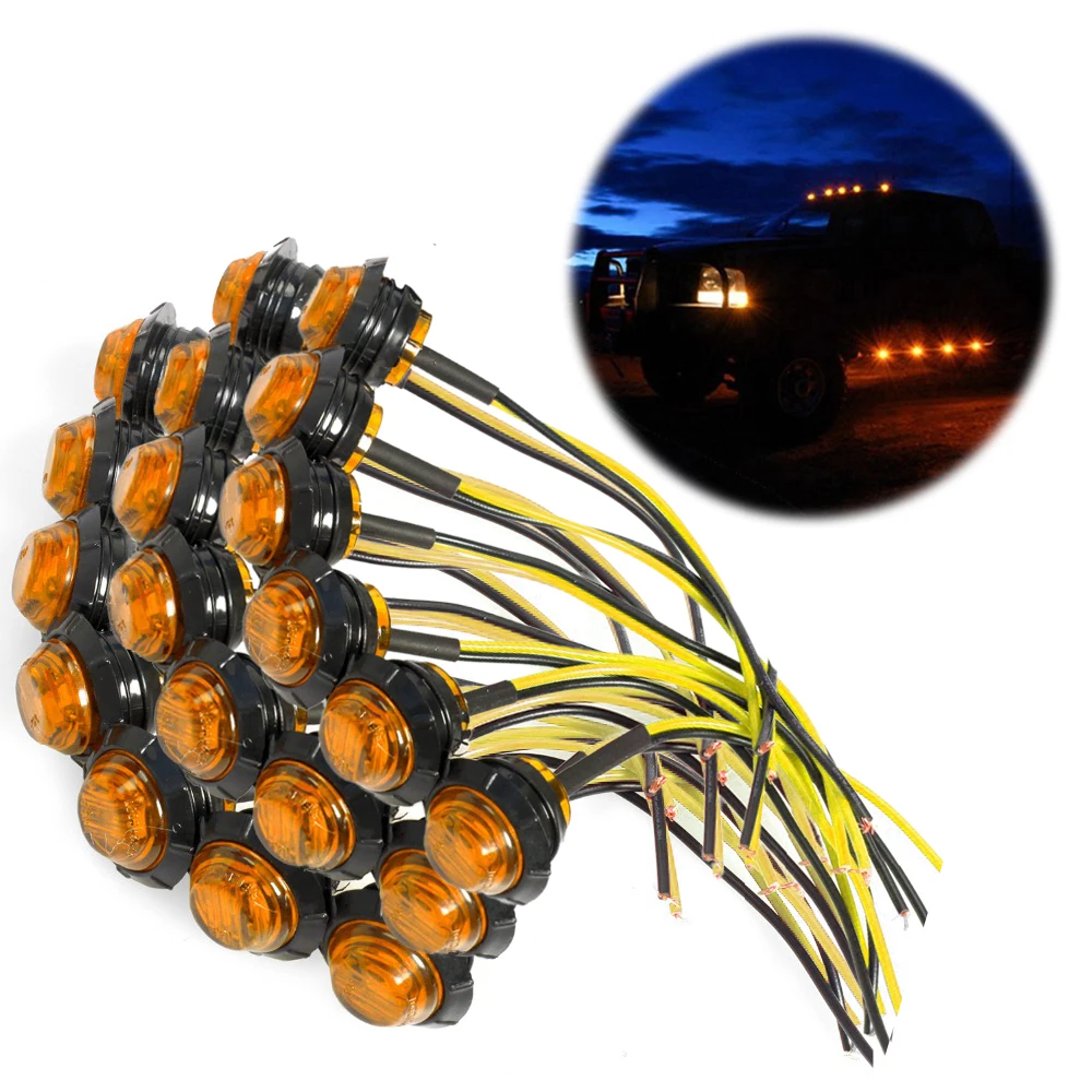 Airkoul 20pcs Waterproof Side Marker Indicators Light LED DC 12V/24V Bullet Lamp Mini 3/4"for Truck Trailer Tail Lights Assembly
Airkoul 20pcs Waterproof Side Marker Indicators Light LED DC 12V/24V Bullet Lamp Mini 3/4"for Truck Trailer Tail Lights Assembly