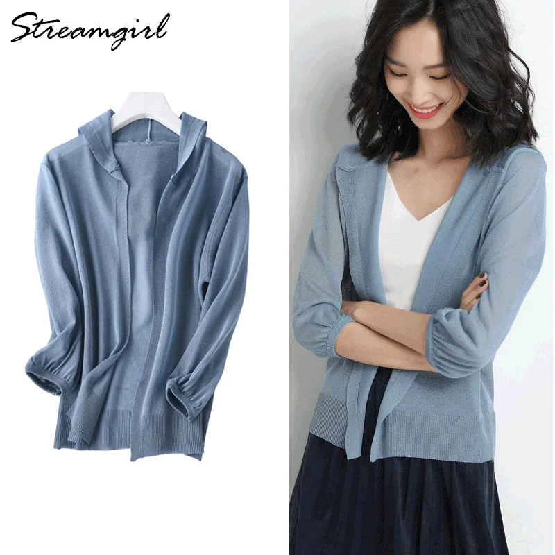 Streamgirl Women Cardigan Short For Summer Knitted Jacket Hood Knitwear Female Thin Womens Summer Hooded Cardigan Mujer Outwear
Streamgirl Women Cardigan Short For Summer Knitted Jacket Hood Knitwear Female Thin Womens Summer Hooded Cardigan Mujer Outwear