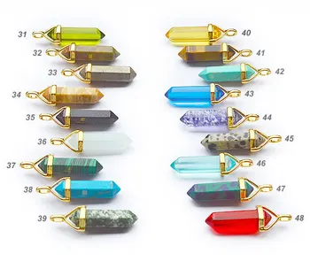 YA1368 Choose stones 46 different colors Glass tiger eye Lucky Point Pendant bail 40x8mm
YA1368 Choose stones 46 different colors Glass tiger eye Lucky Point Pendant bail 40x8mm