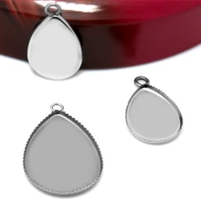 20pcs Stainless Steel Pendant Blank Jewelry with Water drop-shaped Teeth edge Tray for 18*25mm Cameo Cabochons,WHOLESALE
20pcs Stainless Steel Pendant Blank Jewelry with Water drop-shaped Teeth edge Tray for 18*25mm Cameo Cabochons,WHOLESALE