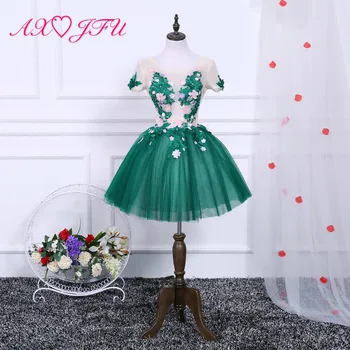 AXJFU Korean short princess green evening dress vintage o neck princess sweet fashion white flower green lace evening dress
AXJFU Korean short princess green evening dress vintage o neck princess sweet fashion white flower green lace evening dress