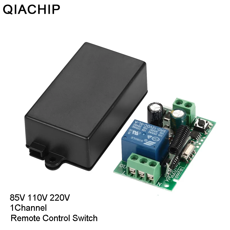 QIACHIP 433 MHz AC 85V 110V 220V 1 CH Wireless Remote Control Receiver Relay Switch Module LED Light Lamp Controller 433.92 MHz
QIACHIP 433 MHz AC 85V 110V 220V 1 CH Wireless Remote Control Receiver Relay Switch Module LED Light Lamp Controller 433.92 MHz