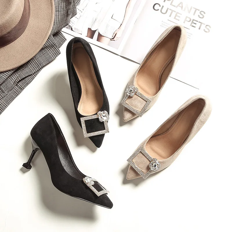 Spring new high heel stiletto pointed French girl suede Korean version of wild sexy fairy shoes
Spring new high heel stiletto pointed French girl suede Korean version of wild sexy fairy shoes