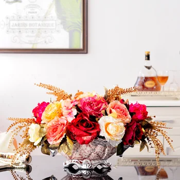 European luxury vase Simulation floral art Living room porch rose Flower Arranging Home Furnishing Decoration
European luxury vase Simulation floral art Living room porch rose Flower Arranging Home Furnishing Decoration