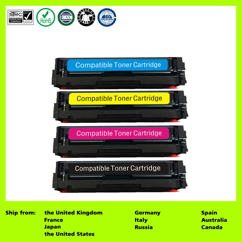 Совместимый с 201A CF400A CF401A CF402A CF403A (4-Pack) Тонер-картридж для hp color LaserJet Pro M252dw/M252n |