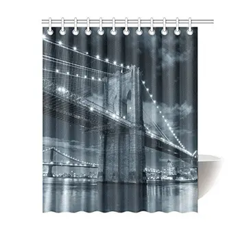 Bridge Design Fabric Shower Curtain Brooklyn Bridge Over East River At Night In New York Manhattan With Lights And Reflections
Bridge Design Fabric Shower Curtain Brooklyn Bridge Over East River At Night In New York Manhattan With Lights And Reflections