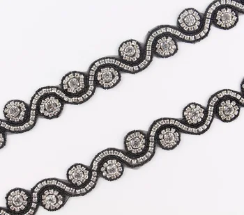 10Yard Sewing Shine Black Rhinestone Applique Patch Trim Hot-Fix Crystal Beaded Rhinestone Button Trimming For Bridal Dress
10Yard Sewing Shine Black Rhinestone Applique Patch Trim Hot-Fix Crystal Beaded Rhinestone Button Trimming For Bridal Dress
