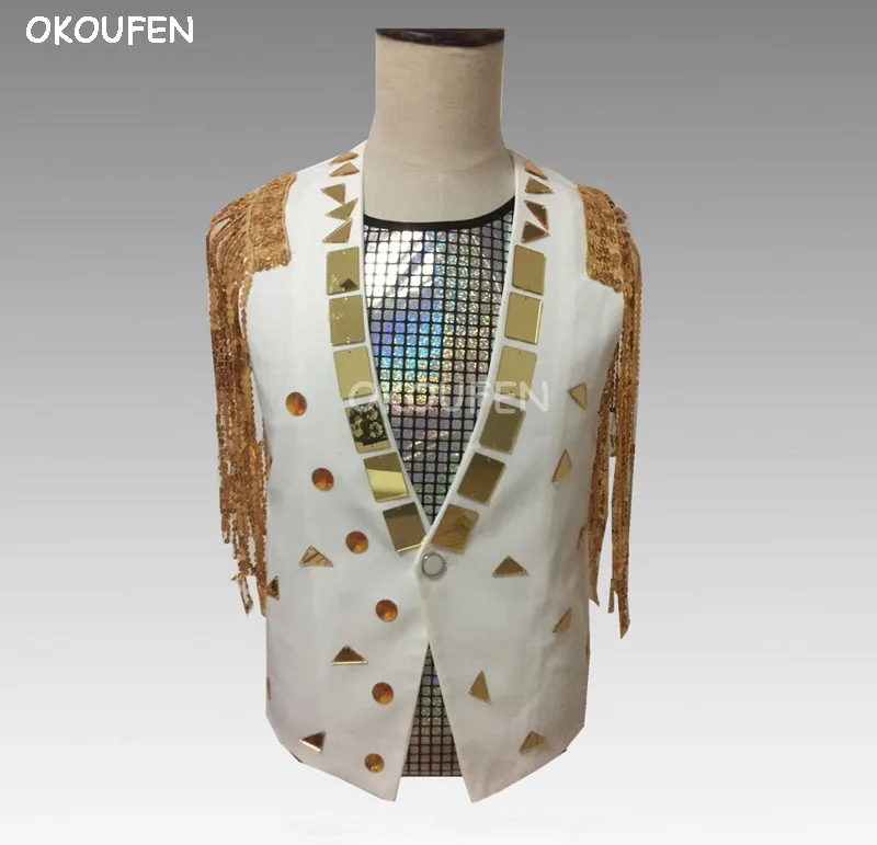 White Gold Lens Tassel Vest Models Show Korean Slips Fringe Vest Drums Students Performing Street Dance Wear
White Gold Lens Tassel Vest Models Show Korean Slips Fringe Vest Drums Students Performing Street Dance Wear