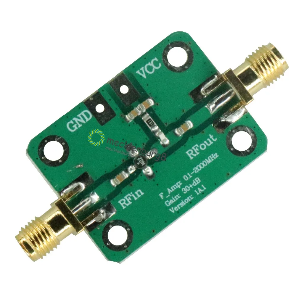 0.1-2000MHz RF Wideband Amplifier High Gain 30dB Low-noise Amplifier LNA Development Board
0.1-2000MHz RF Wideband Amplifier High Gain 30dB Low-noise Amplifier LNA Development Board