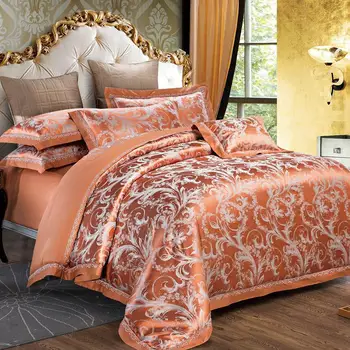 UNIKEA Luxury 100% cotton Flowers color 4pcs Bedding Set Satin Jacquard embroider Duvet cover Bed sheet Pillowcase King Queen si
UNIKEA Luxury 100% cotton Flowers color 4pcs Bedding Set Satin Jacquard embroider Duvet cover Bed sheet Pillowcase King Queen si