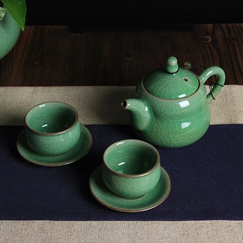 WIZAMONY 5 pcs Top Grade Chinese Longquan Celadon Ge Kiln Handcrafted with Tea Tray China Porcelain Kungfu Tea Set Teapot
WIZAMONY 5 pcs Top Grade Chinese Longquan Celadon Ge Kiln Handcrafted with Tea Tray China Porcelain Kungfu Tea Set Teapot