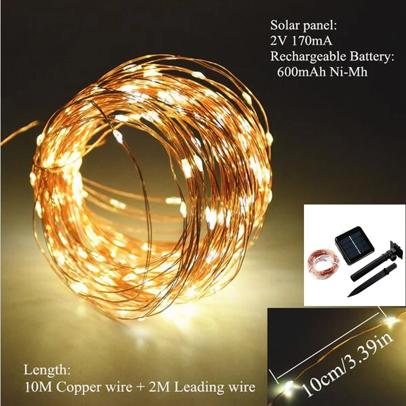 10 M LED Outdoor Solar Lamp 100/200 LEDs String Lights Fairy Holiday Christmas Party Garland Solar Garden Waterproof Lights
10 M LED Outdoor Solar Lamp 100/200 LEDs String Lights Fairy Holiday Christmas Party Garland Solar Garden Waterproof Lights