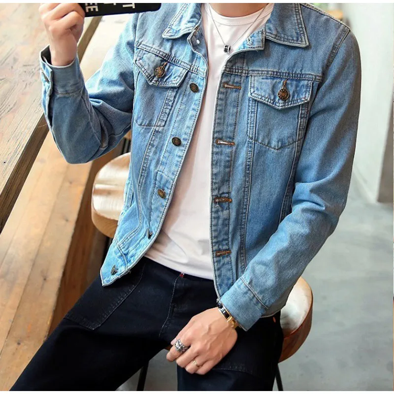 2018 Autumn Mens Denim Jacket New 