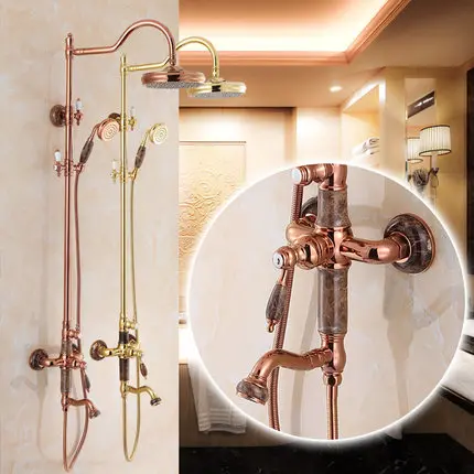 3 colors NEWEST Europe style Luxury Brass Shower Faucet Set Single jade Handle Tub Mixer Hand Shower set free shipping
3 colors NEWEST Europe style Luxury Brass Shower Faucet Set Single jade Handle Tub Mixer Hand Shower set free shipping