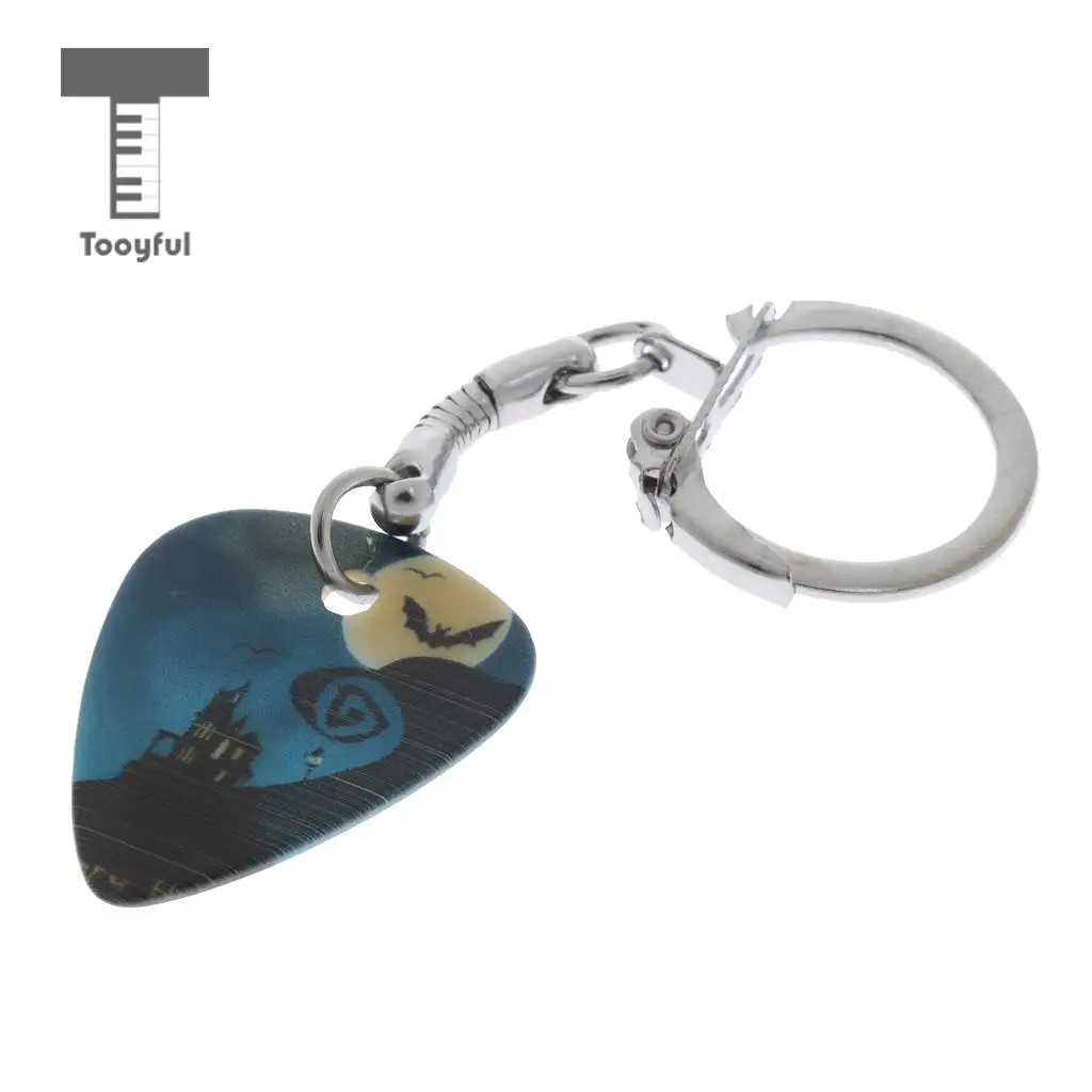 Acoustic Electric Celluloid Smooth Guitar Plectrum Picks Happy Halloween Keychain Key Fob